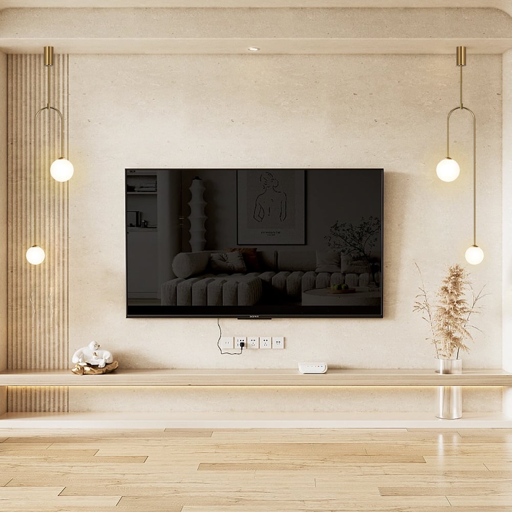 HMR - Modern Pendant Light Glass Globe 2-Light U-Shaped for Living Room and Bedroom