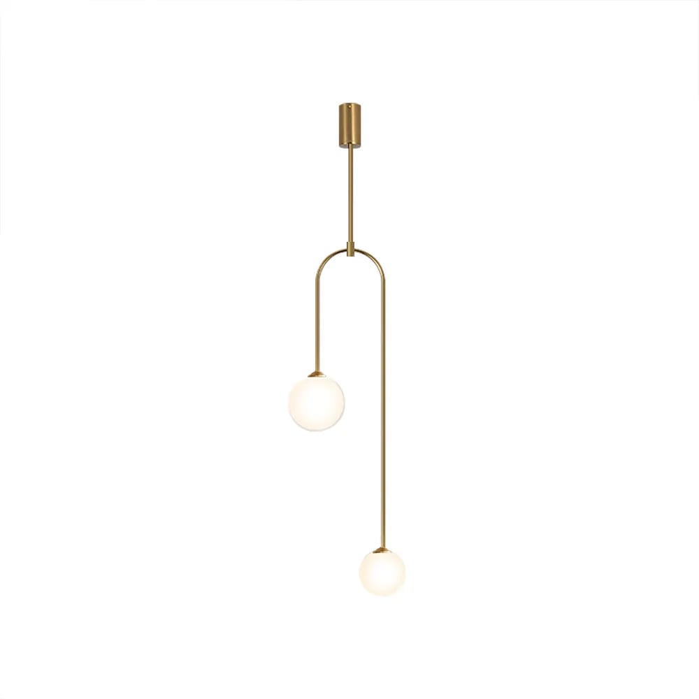HMR - Modern Pendant Light Glass Globe 2-Light U-Shaped for Living Room and Bedroom