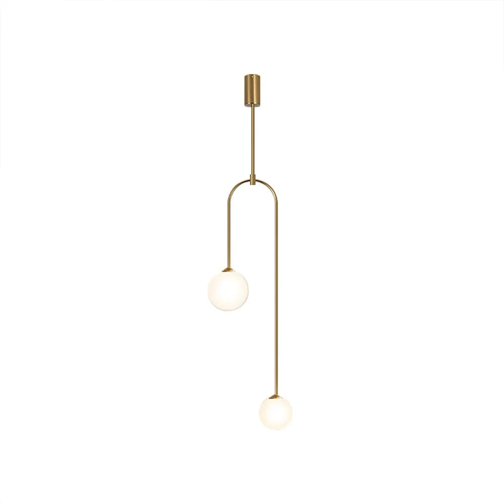 HMR - Modern Pendant Light Glass Globe 2-Light U-Shaped for Living Room and Bedroom
