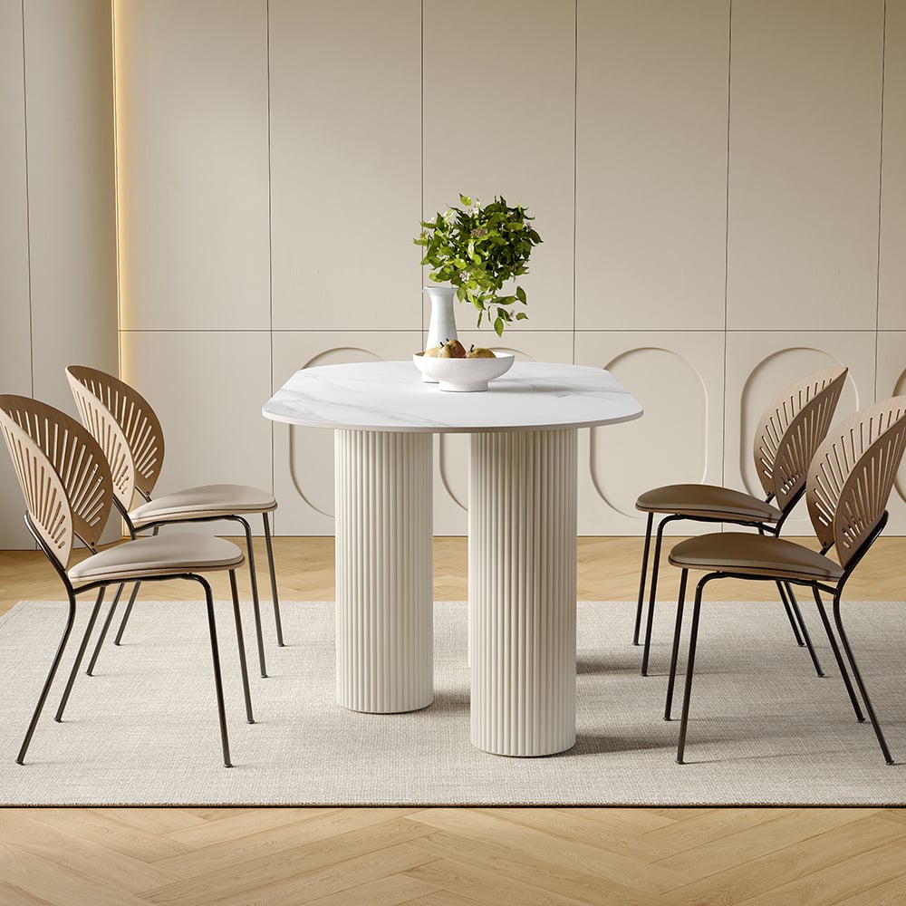 HMR - Modern Round Sintered Stone Dining Table
