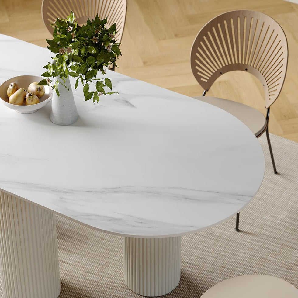 HMR - Modern Round Sintered Stone Dining Table