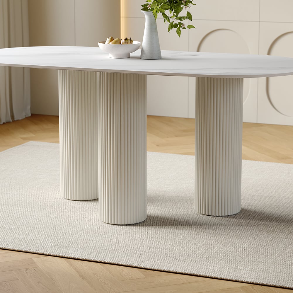 HMR - Modern Round Sintered Stone Dining Table