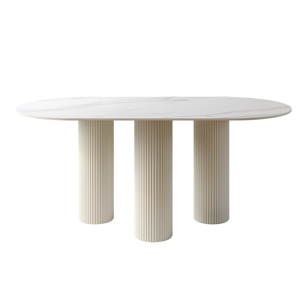 HMR - Modern Round Sintered Stone Dining Table