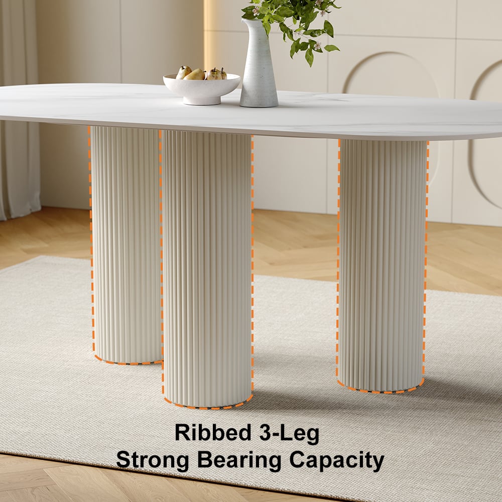 HMR - Modern Round Sintered Stone Dining Table