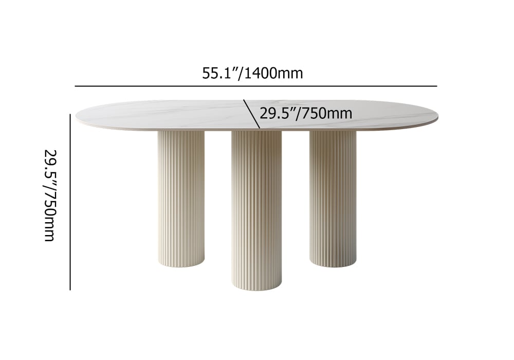 HMR - Modern Round Sintered Stone Dining Table