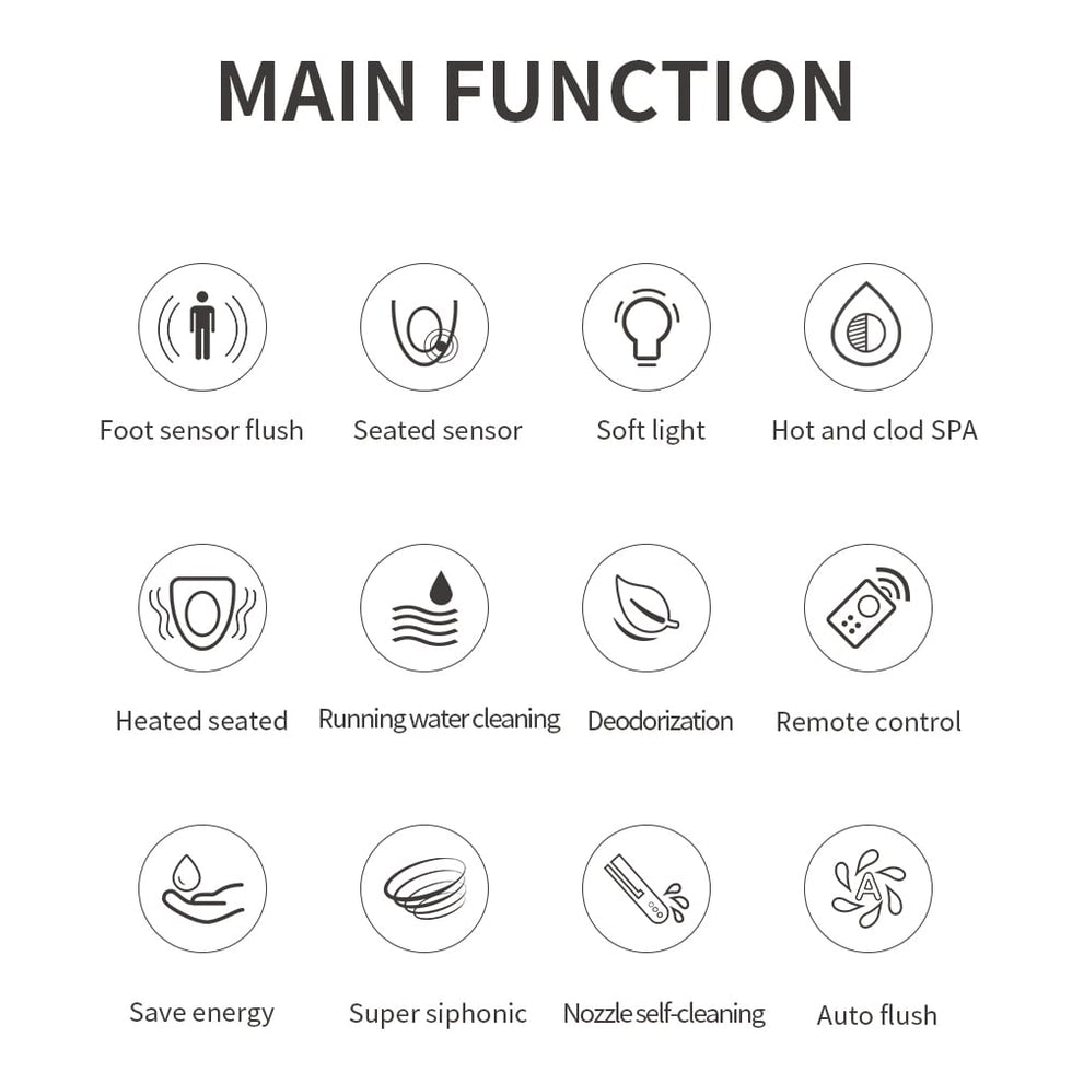 HMR - Automatic Smart Bidet Toilet with Deodorizing Function 1.28 GPF