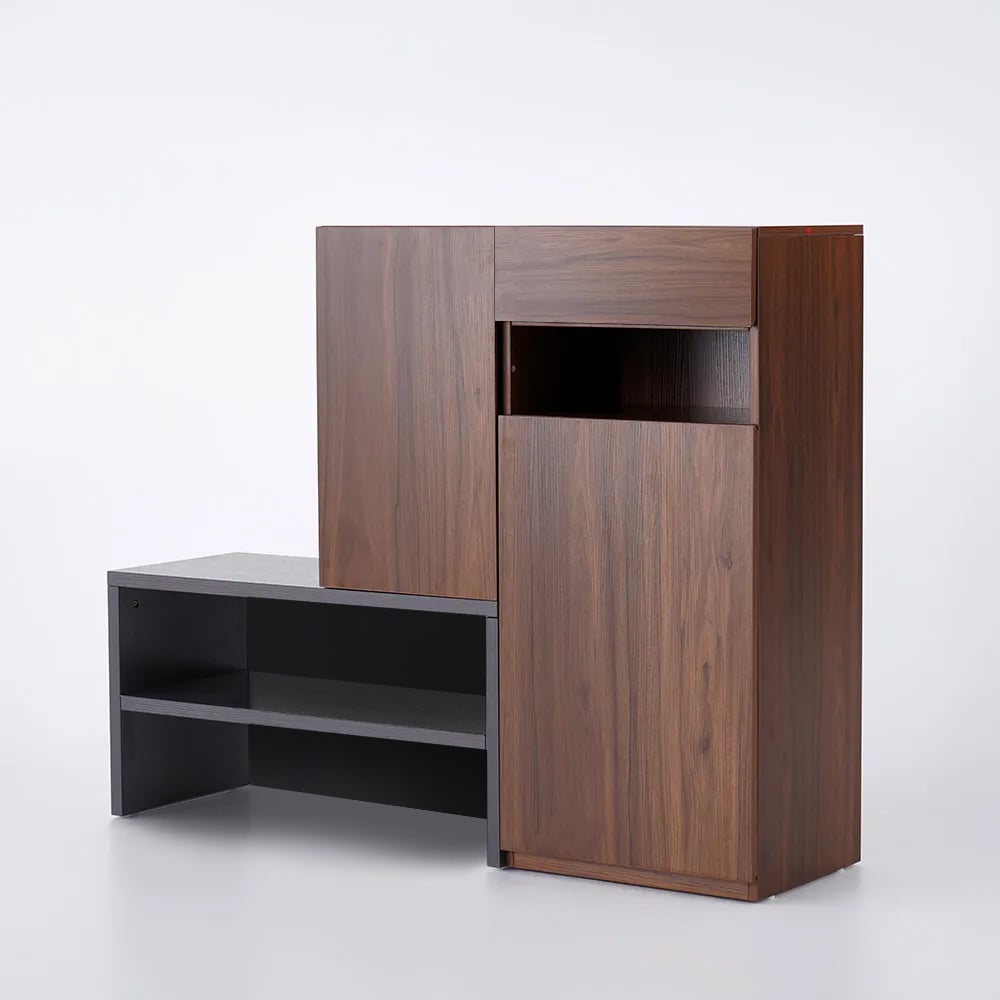HMR - Fero Corner Shoe Storage Cabinet with 7 Shelves & 1 Drawer Entryway Shoe Storage