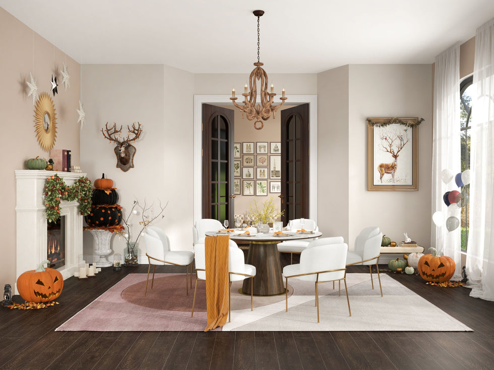 HMR - Mid-Century Modern Round Sintered Stone Dining Table