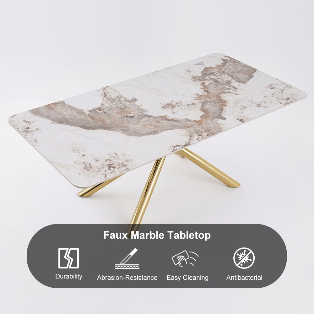 HMR - Modern Rectangle Sintered Stone Dining Table