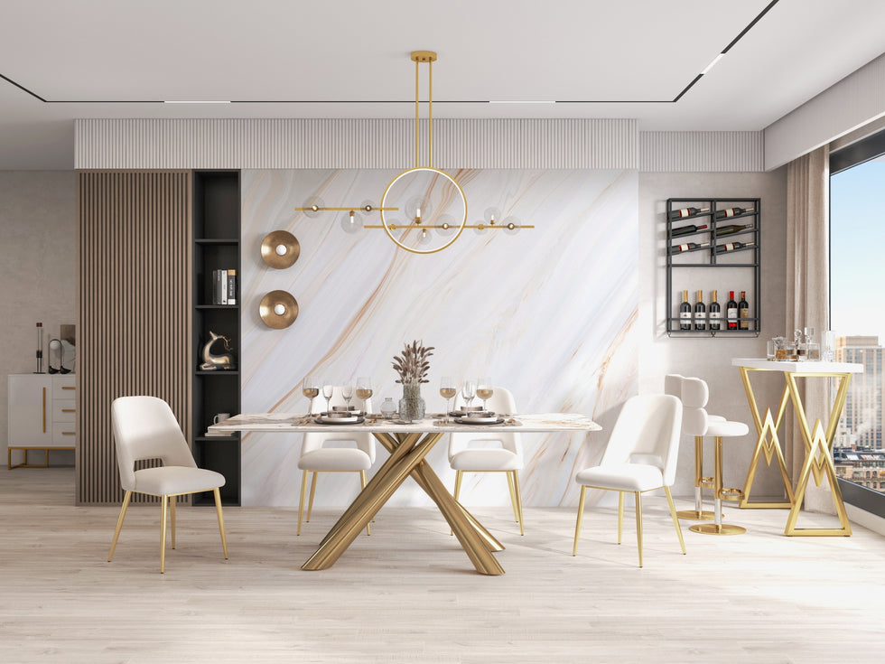 HMR - Modern Rectangle Sintered Stone Dining Table