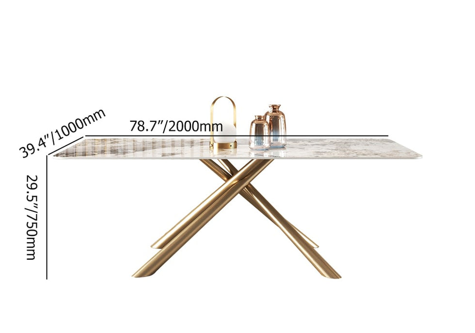 HMR - Modern Rectangle Sintered Stone Dining Table