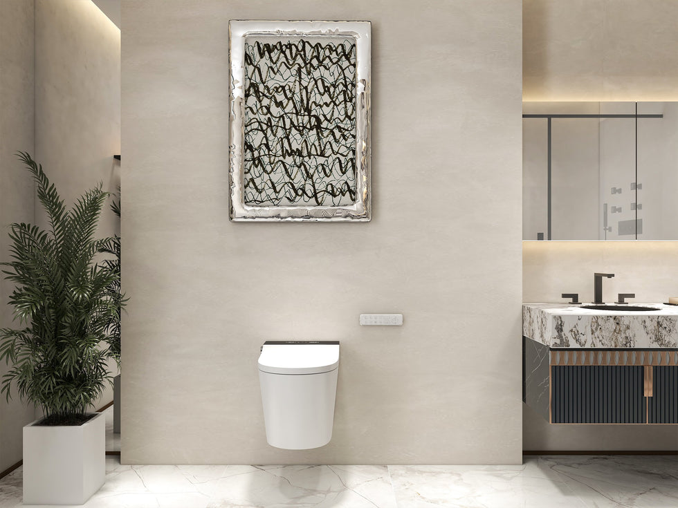 HMR - Automatic Wall-Mounted Smart Bidet Toilet with In-Wall Tank