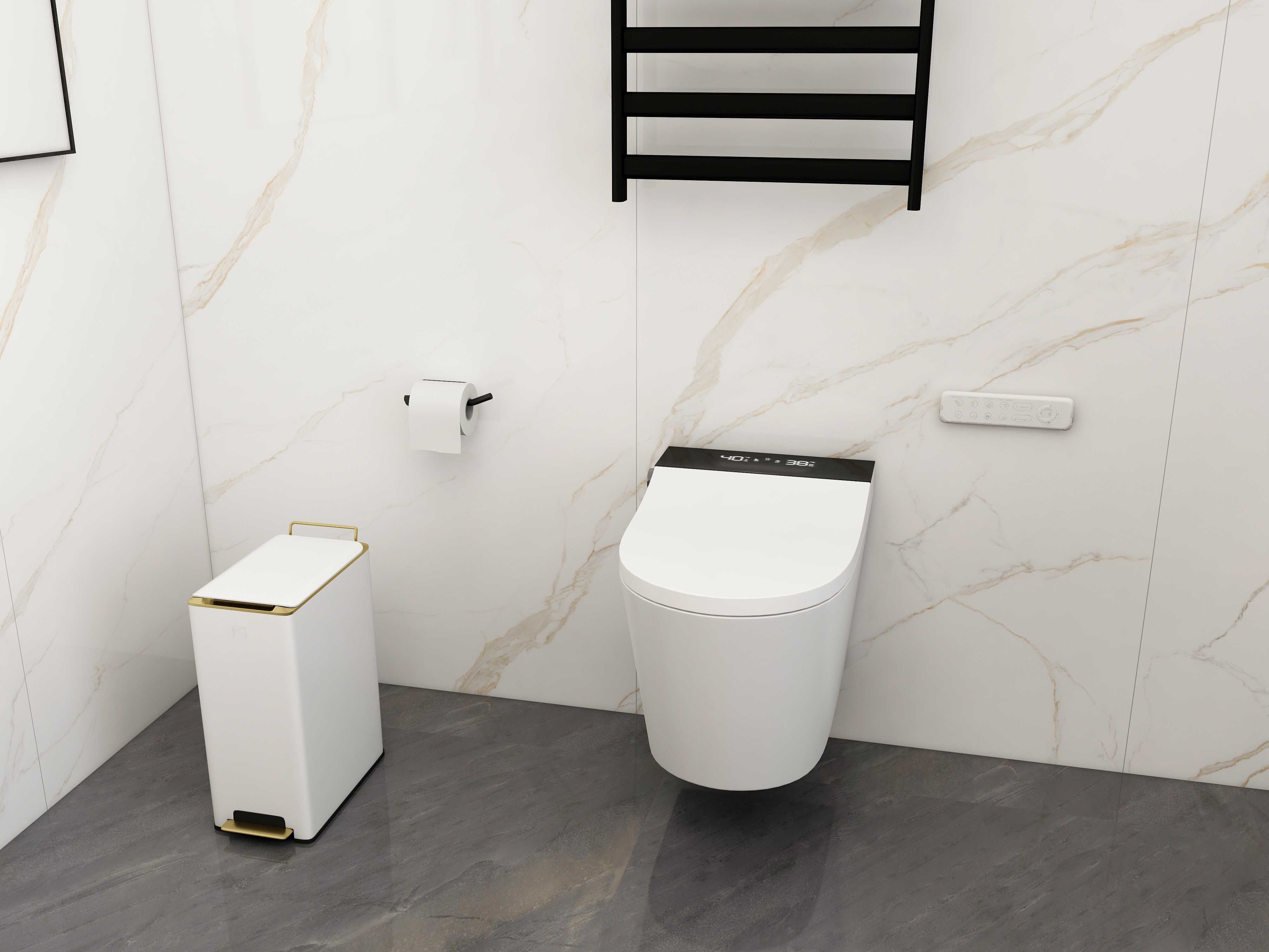 HMR - Automatic Wall-Mounted Smart Bidet Toilet with In-Wall Tank