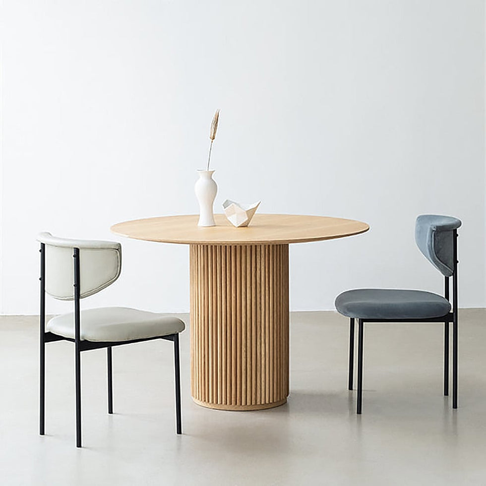 HMR - Japandi Style Round Wood Dining Table
