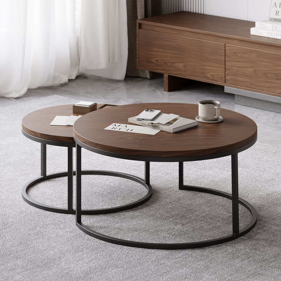 HMR - Fero Round Nesting Coffee Table Set (24"-32")