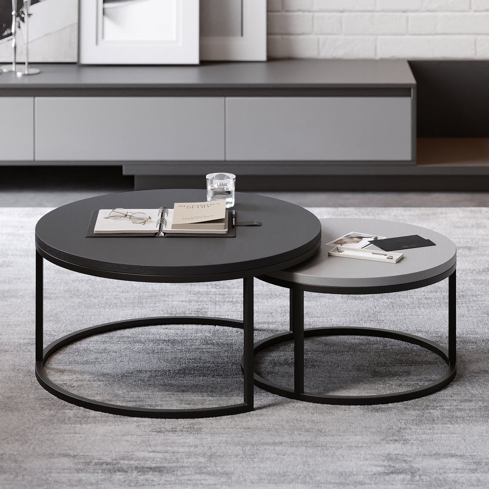 HMR - Fero Round Nesting Coffee Table Set (24"-32")