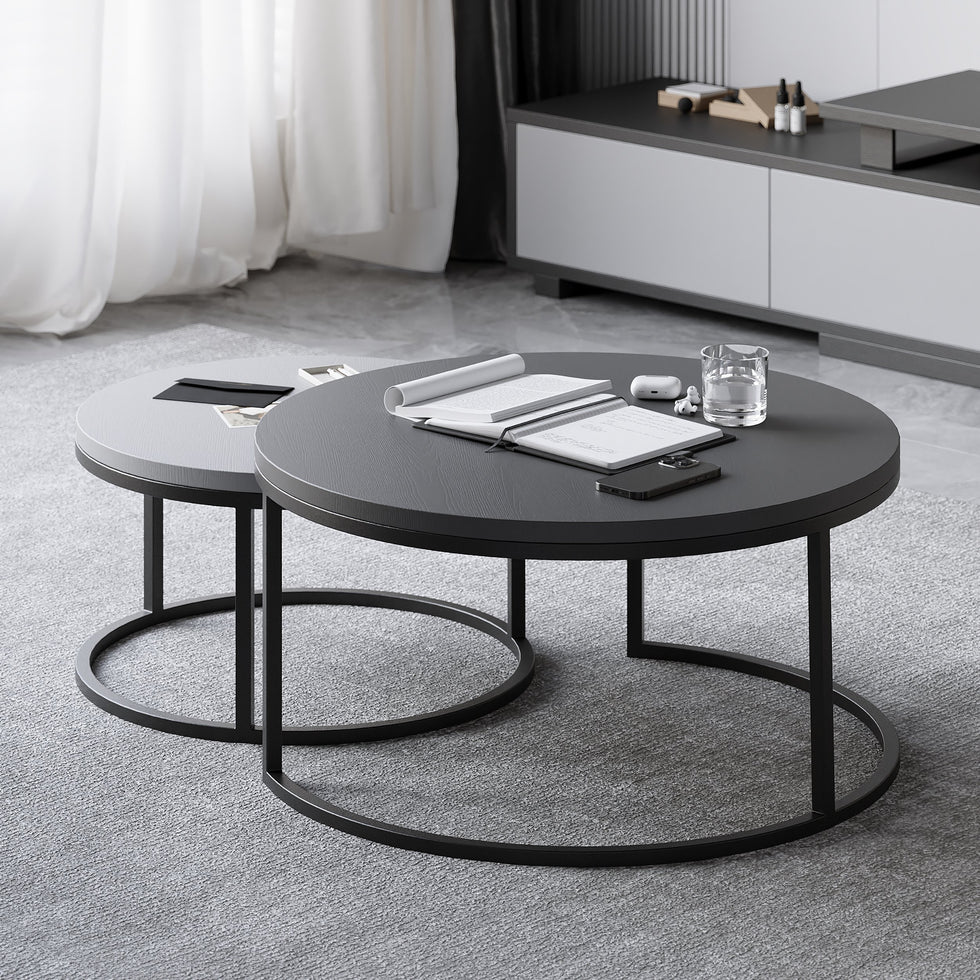 HMR - Fero Round Nesting Coffee Table Set (24"-32")