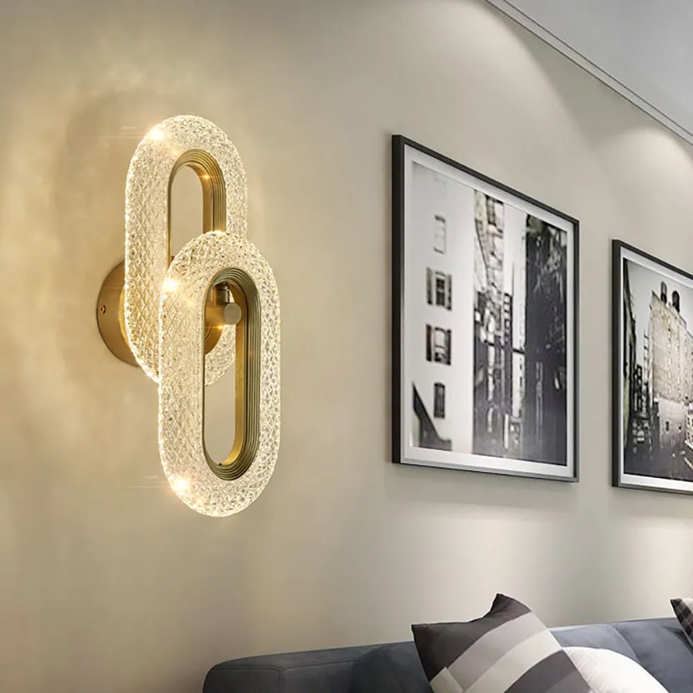 HMR - Ovated Brass Wall Sconce Art Deco LED Wall Lighting Ring Wall Lamp