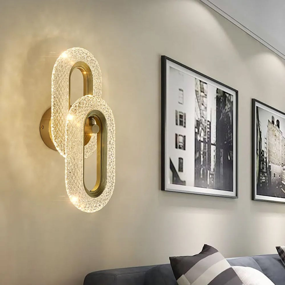 HMR - Ovated Brass Wall Sconce Art Deco LED Wall Lighting Ring Wall Lamp
