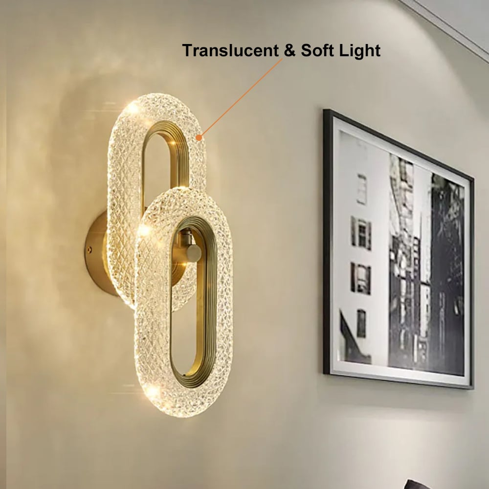 HMR - Ovated Brass Wall Sconce Art Deco LED Wall Lighting Ring Wall Lamp