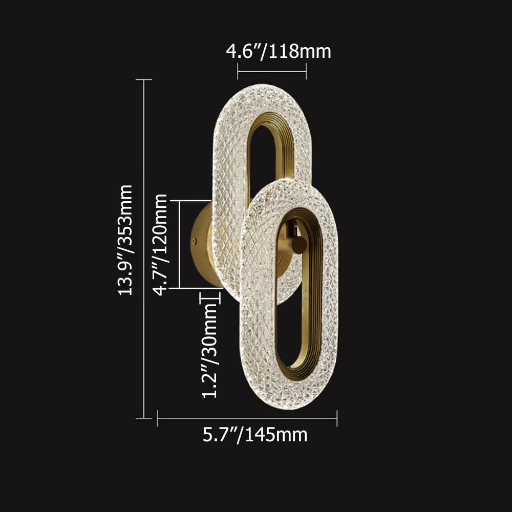 HMR - Ovated Brass Wall Sconce Art Deco LED Wall Lighting Ring Wall Lamp