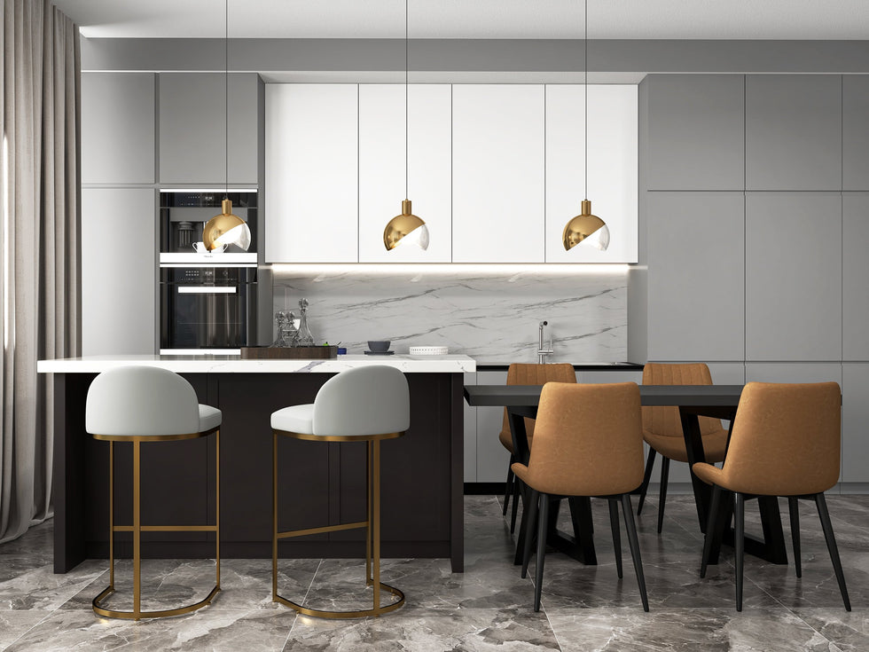 HMR - 72" Modern Style Laminate Kitchen Islands with Multi-Storage