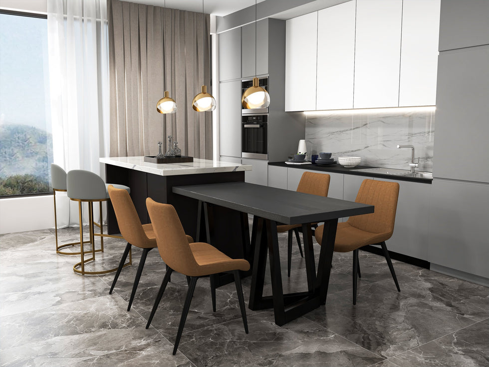 HMR - 72" Modern Style Laminate Kitchen Islands with Multi-Storage