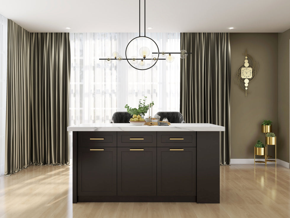 HMR - 72" Modern Style Laminate Kitchen Islands with Multi-Storage