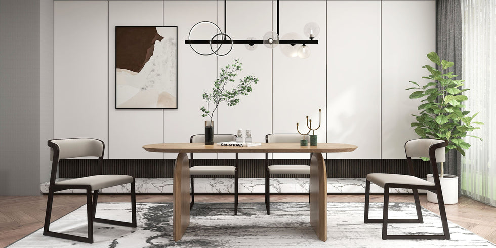 HMR - Bubi Minimalist 5-Light Glass Globe Shade Sputnik Kitchen Island Light Globe Light Black