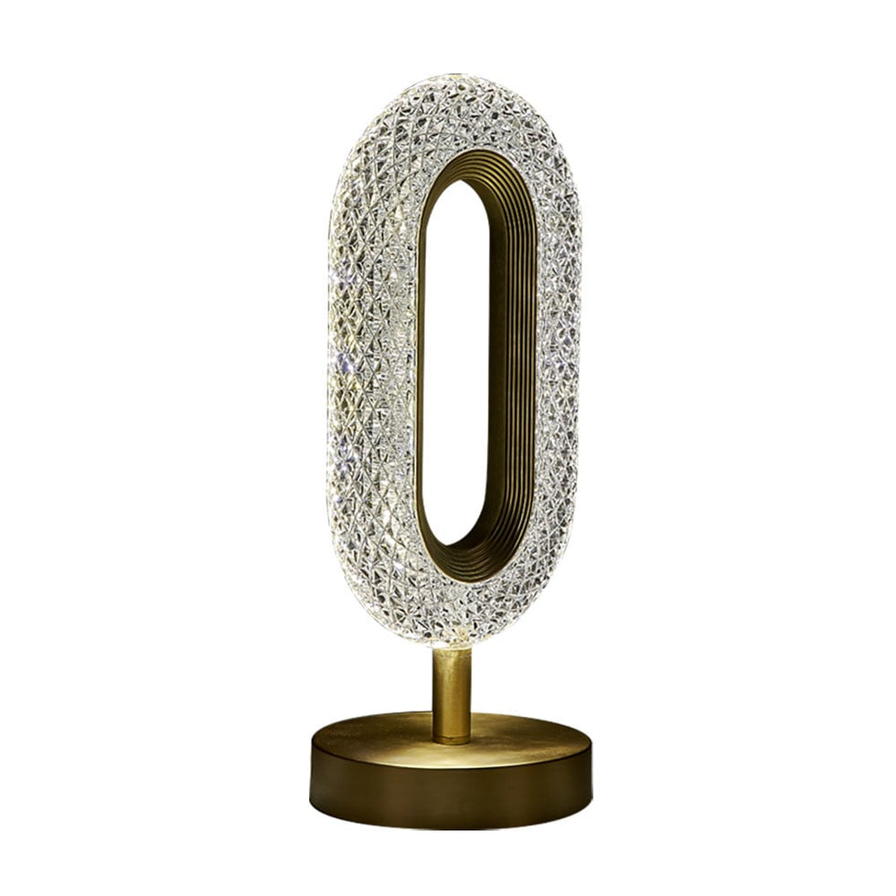 HMR - Ovated Modern LED Table Lamp Plug in Desk Lamps for Living Room Ring Shape in Gold