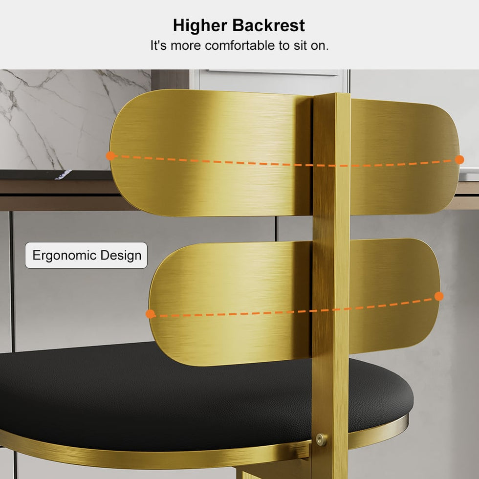 HMR - Modern PU Leather Counter Stools with Upholstery