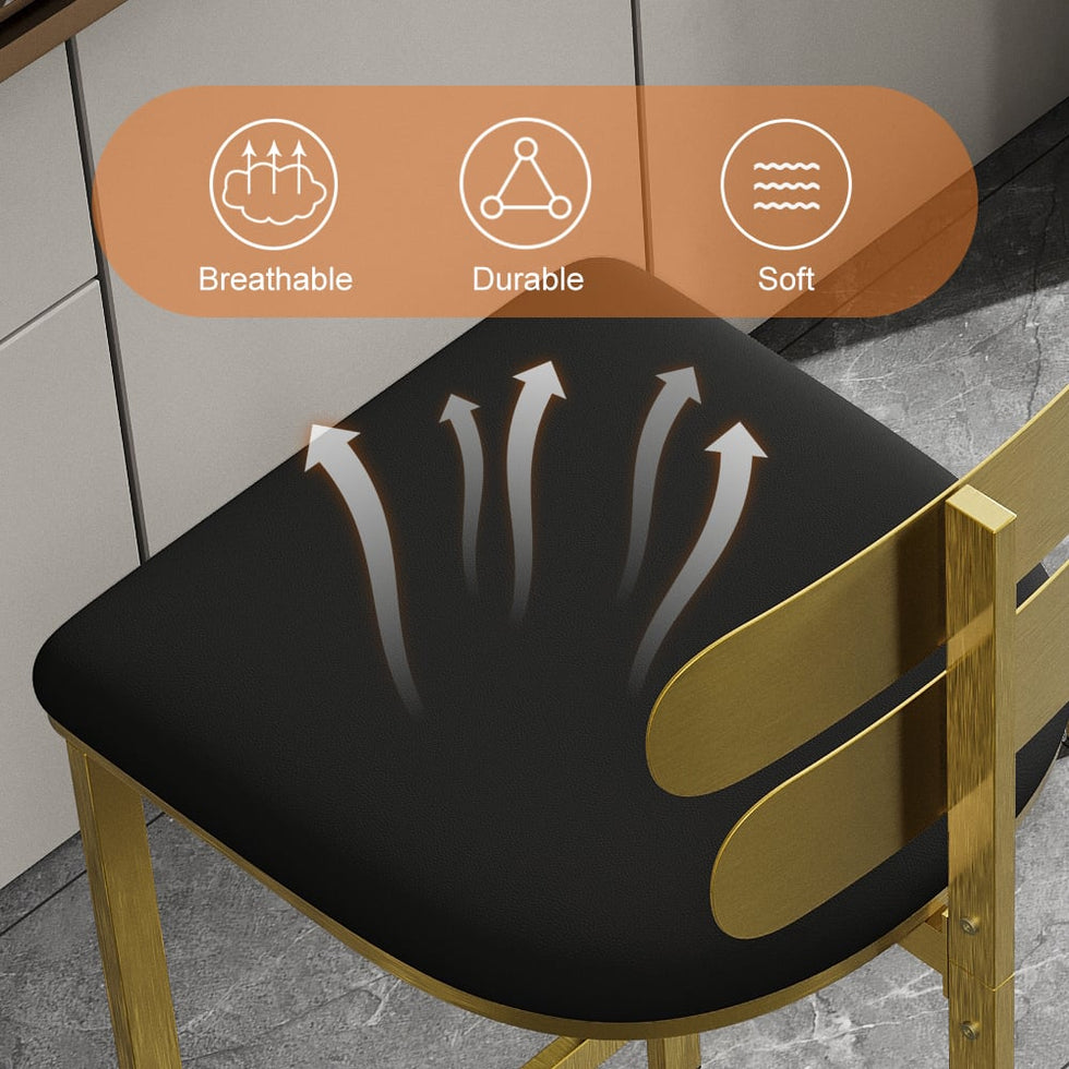 HMR - Modern PU Leather Counter Stools with Upholstery