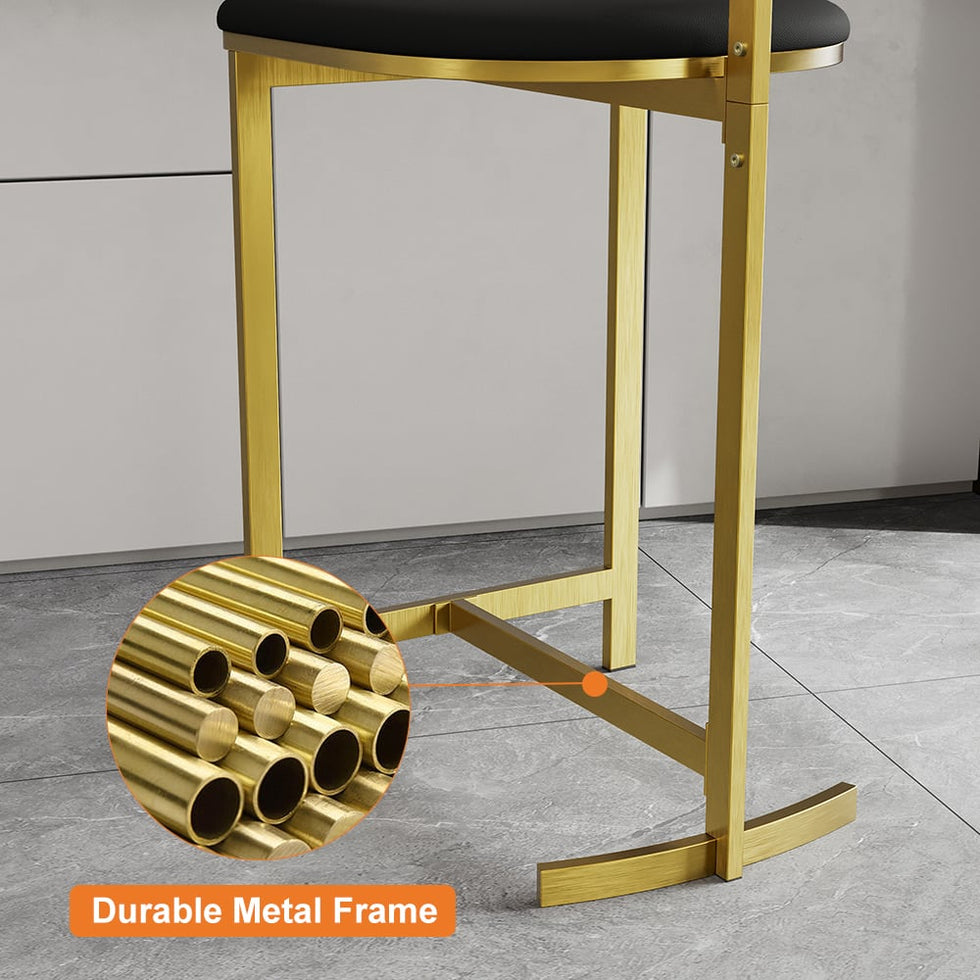HMR - Modern PU Leather Counter Stools with Upholstery