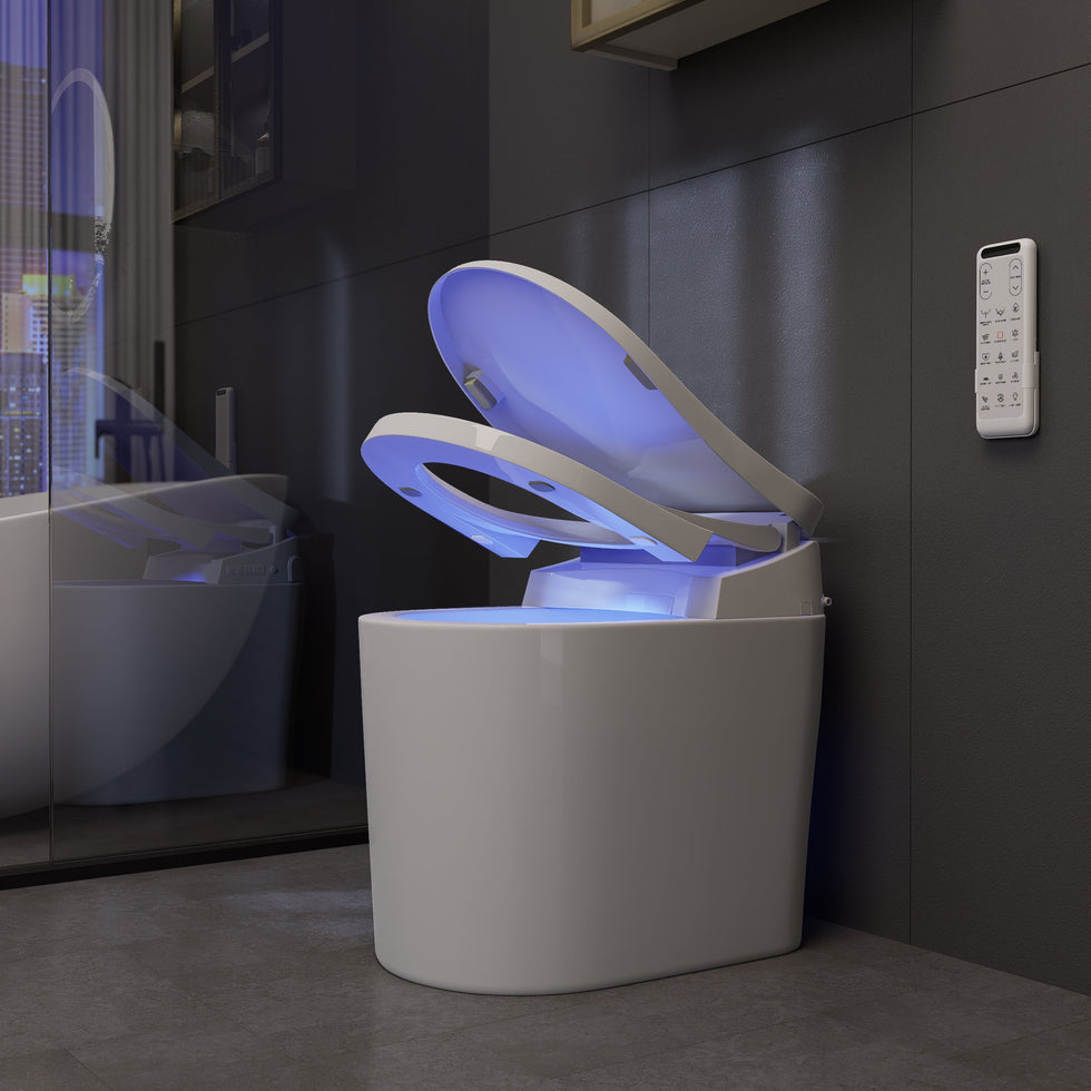 HMR - Compact Smart Bidet Toilet with Automatic Flushing 1.28 GPF