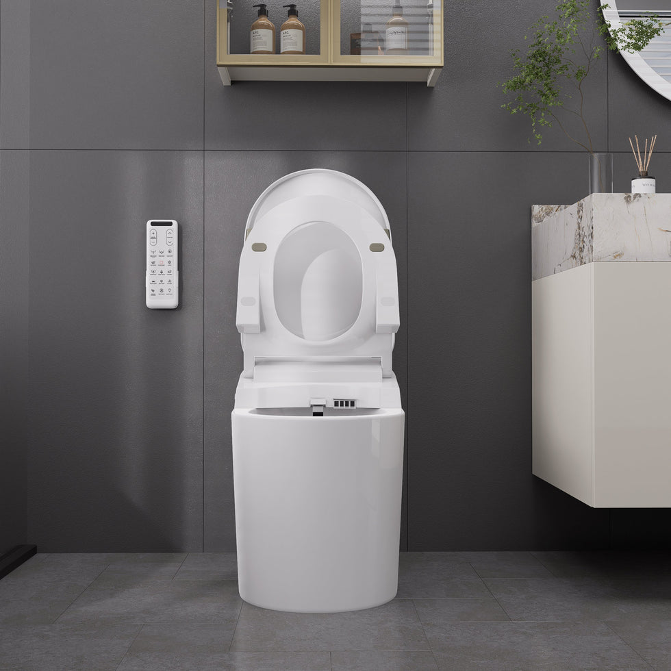 HMR - Compact Smart Bidet Toilet with Automatic Flushing 1.28 GPF