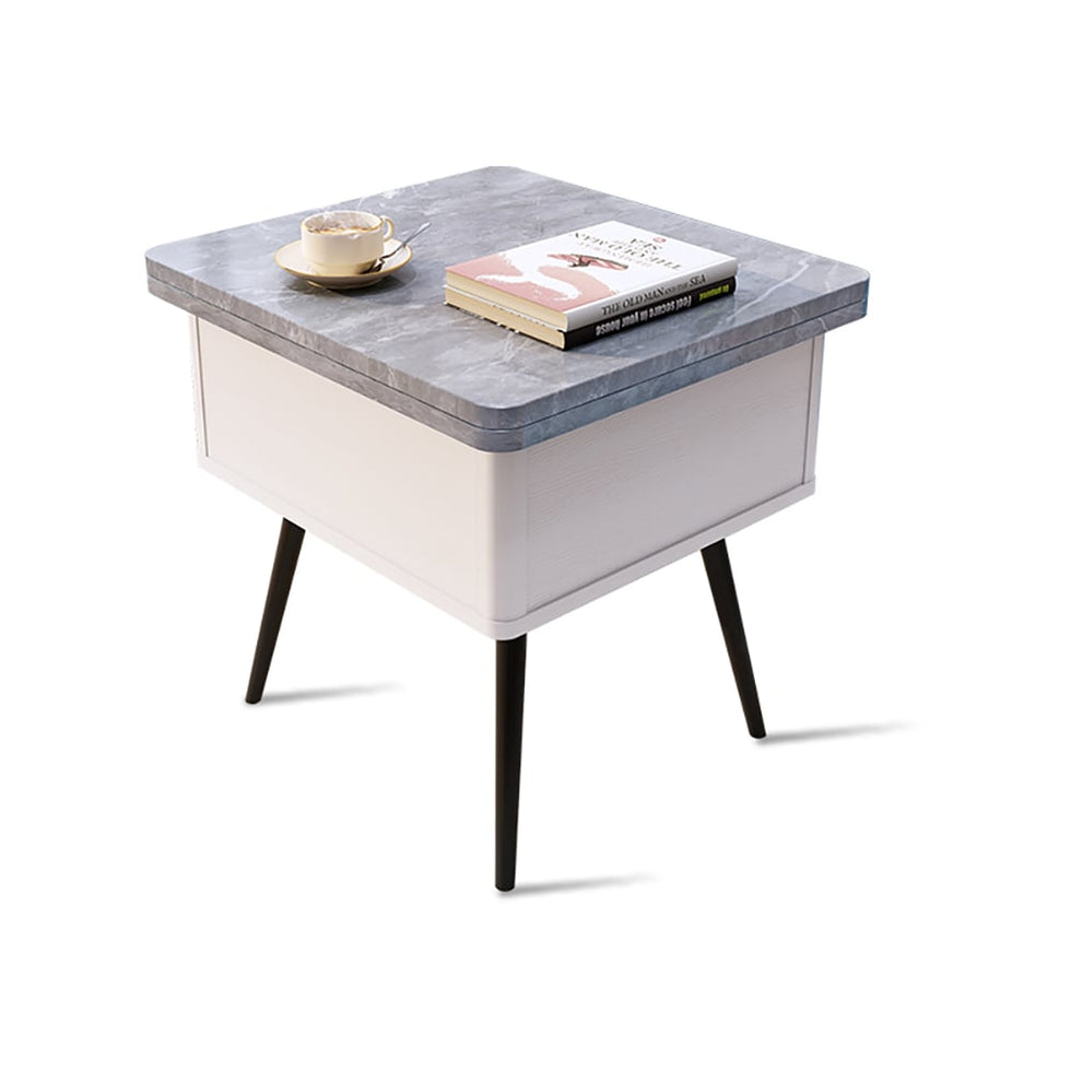 HMR - Lift Top Coffee Table with Storage MDF Top and Carbon Steel Base Extendable in Gray