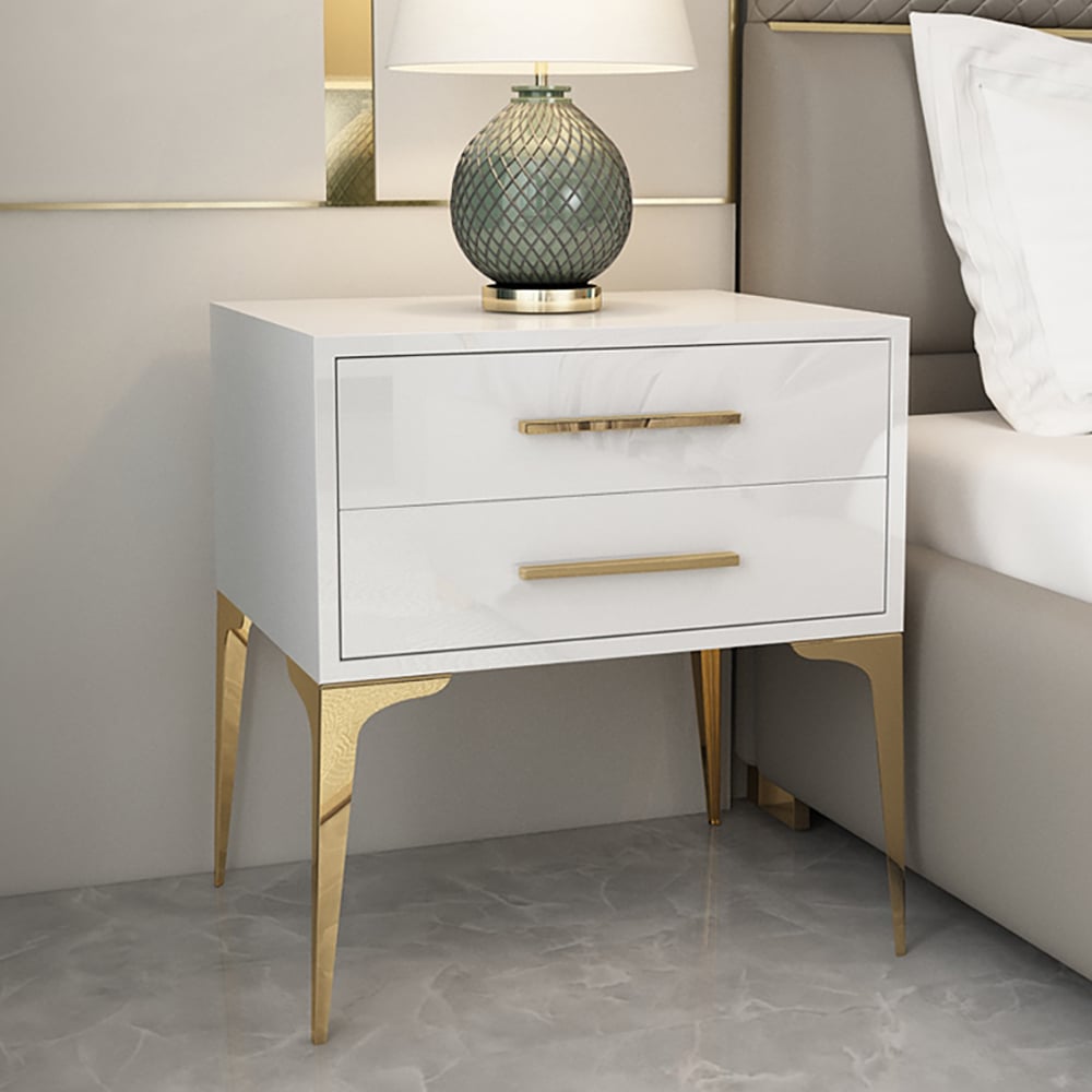 HMR - Modern Nightstand with 2-Drawer