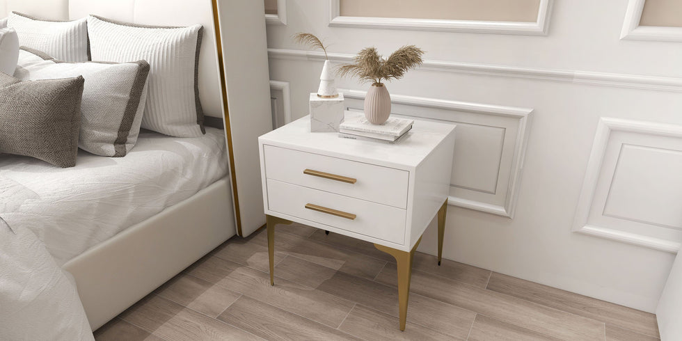 HMR - Modern Nightstand with 2-Drawer