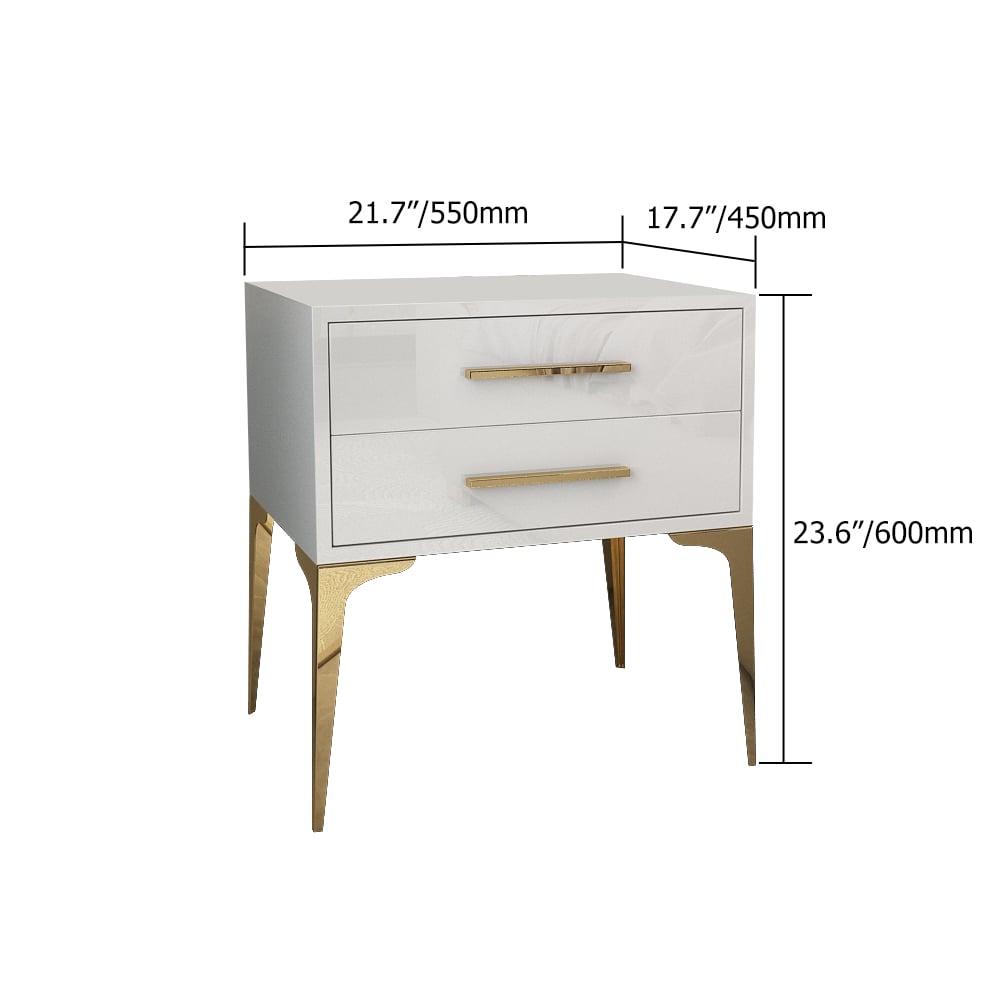 HMR - Modern Nightstand with 2-Drawer