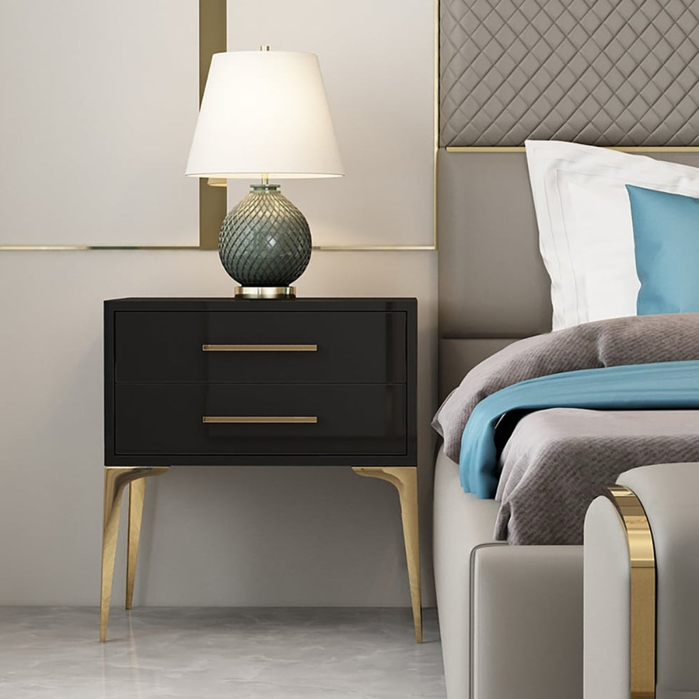 HMR - Modern Nightstand with 2-Drawer