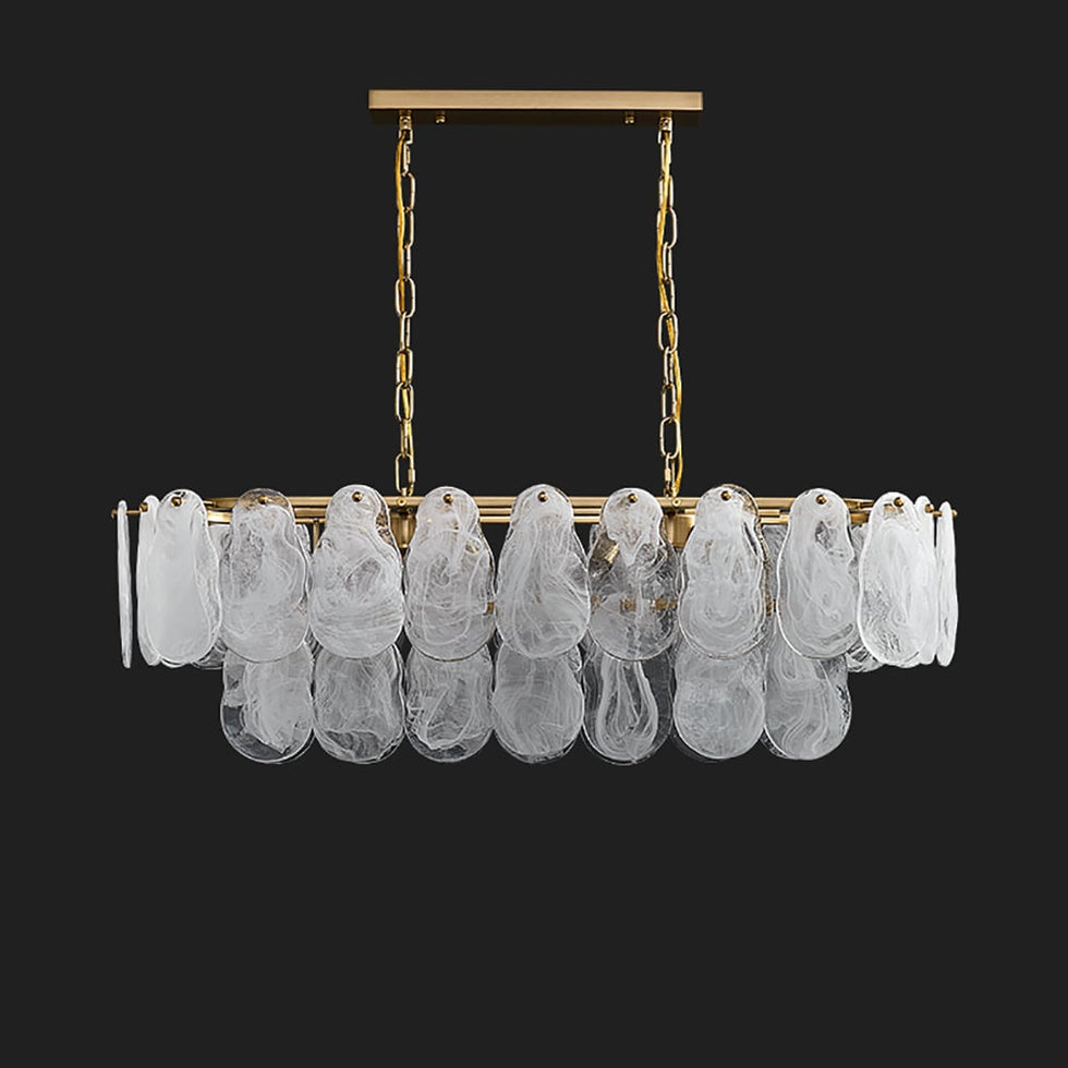 HMR - Cloude Modern Multi-Tier Cloud Glass Pendant Light Kitchen Island Light Adjustable Chain