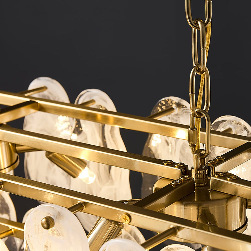 HMR - Cloude Modern Multi-Tier Cloud Glass Pendant Light Kitchen Island Light Adjustable Chain