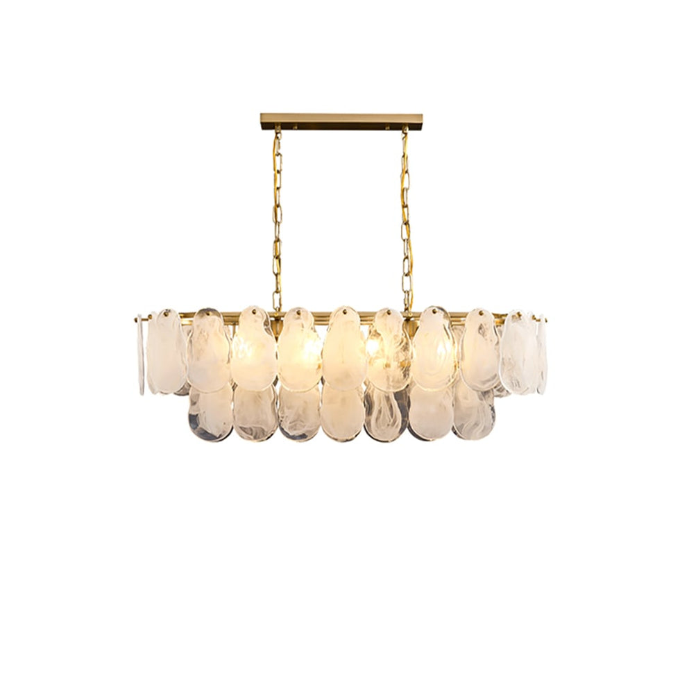 HMR - Cloude Modern Multi-Tier Cloud Glass Pendant Light Kitchen Island Light Adjustable Chain