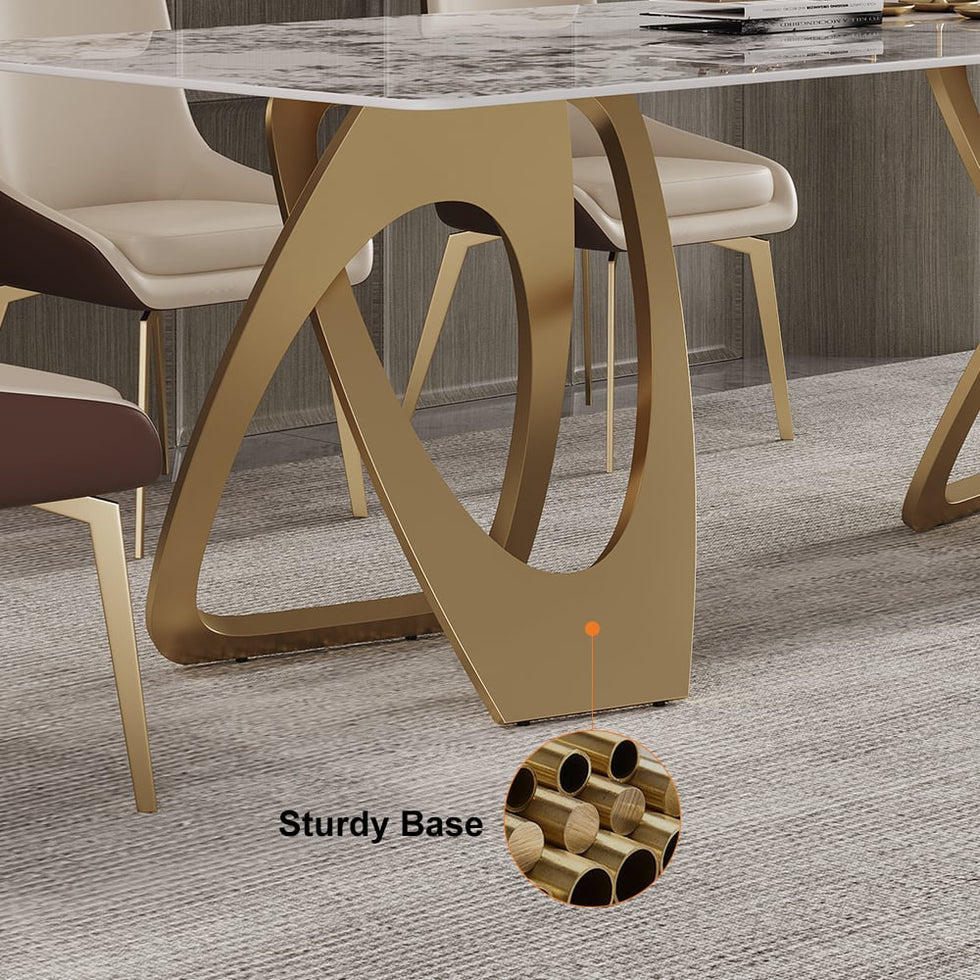 HMR - Modern Rectangle Sintered Stone Dining Table