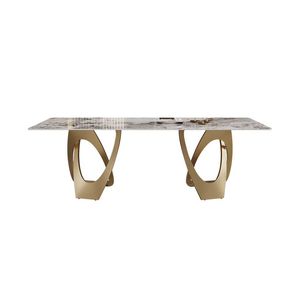 HMR - Modern Rectangle Sintered Stone Dining Table