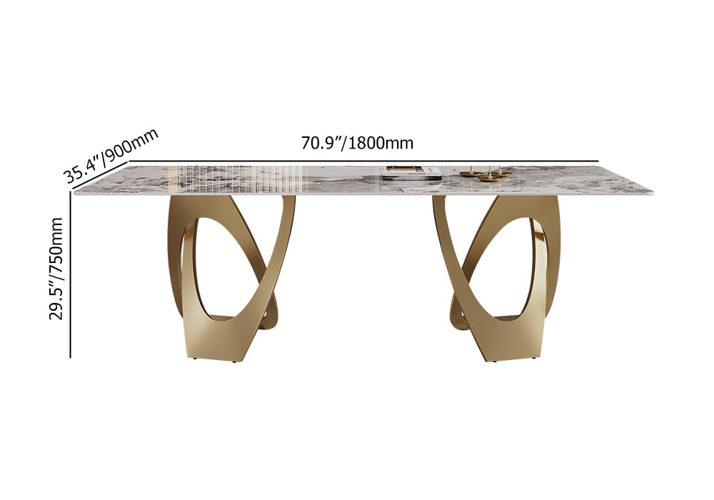 HMR - Modern Rectangle Sintered Stone Dining Table