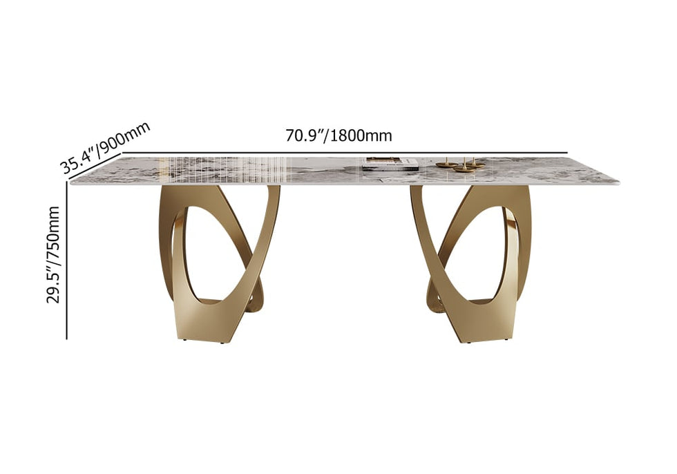 HMR - Modern Rectangle Sintered Stone Dining Table