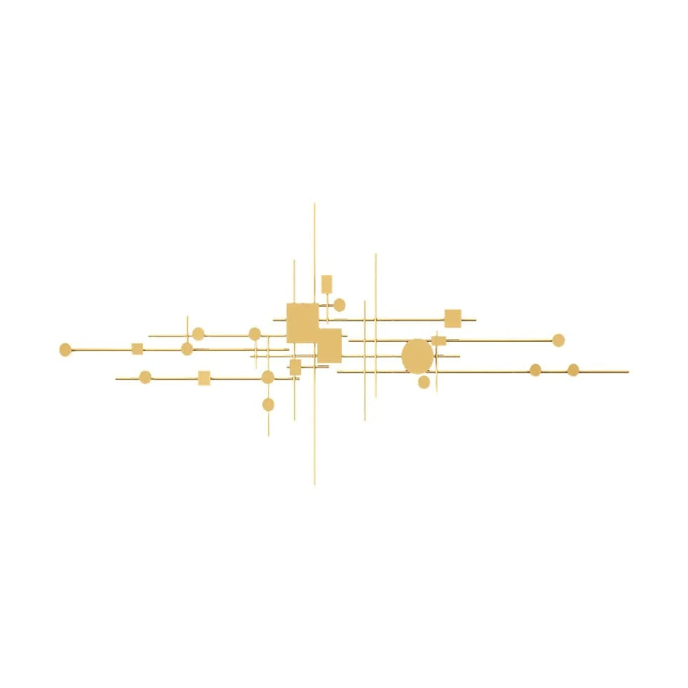HMR - 3D Geometric Patterns Wall Decor with Overlapping Effects in Metal