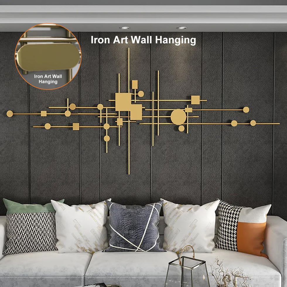 HMR - 3D Geometric Patterns Wall Decor with Overlapping Effects in Metal