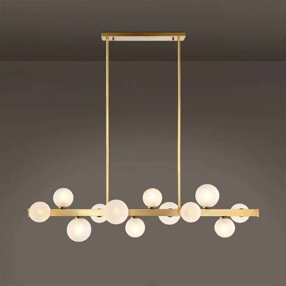 HMR - Modern Island Light Fixture for Kitchen Linear Chandelier Glass Shade